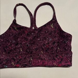 Reebok Maroon and Multicolor Sports Bra